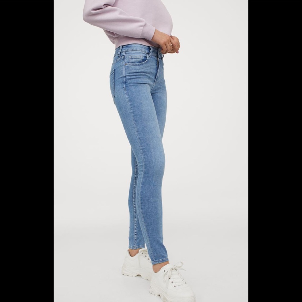 H&M Blue Skinny Regular Waist Jeans